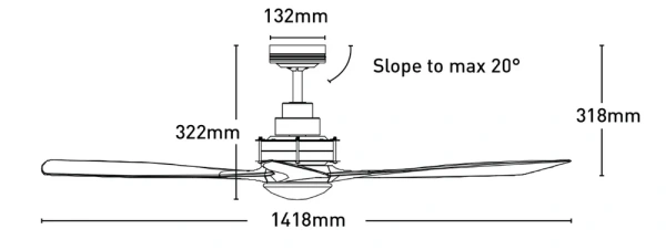 Ceiling fan Clarence WH AC D56