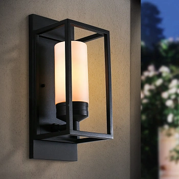 Wall light Liam E27 IP44 BLK