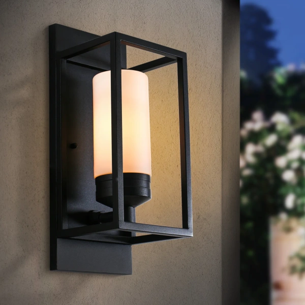 Wall light Liam E27 IP44 BLK