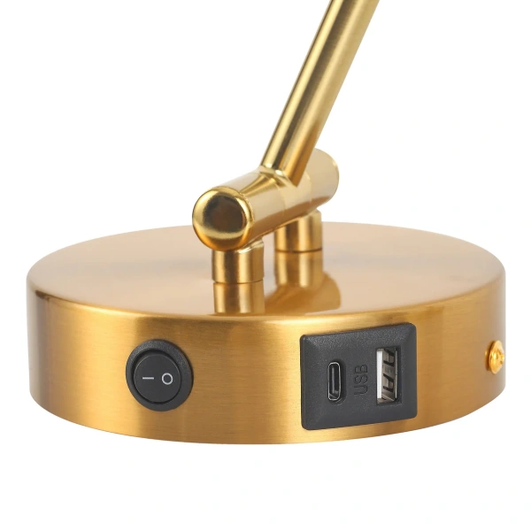 Wall lamp Beatrice Swing Arm with charging ports BR