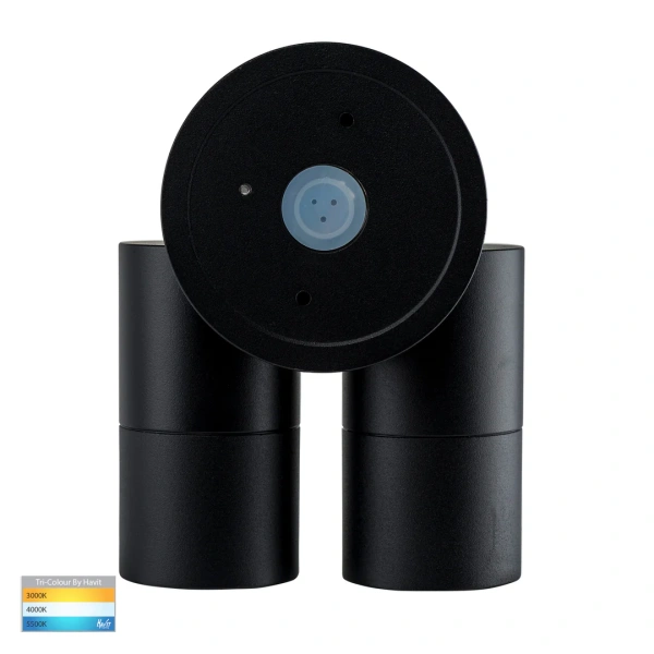 Wall light Tivah Aluminium BLK 3CCT Double Adjustable HV1325T-PIR IP65