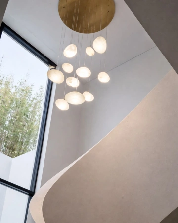 Pendant lamp Miraflores Alabaster Spanish Marble P13 LED 80W CCT Dim BRS
