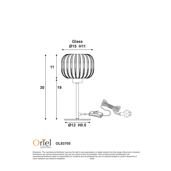 Table lamp Alto G9 OPAL 