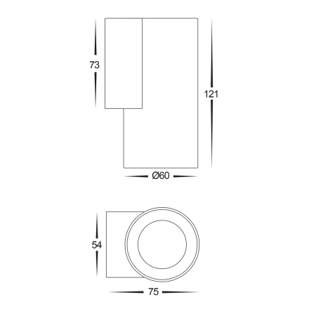 Wall light Aries 5C Colour fixed down LED 6W BRS