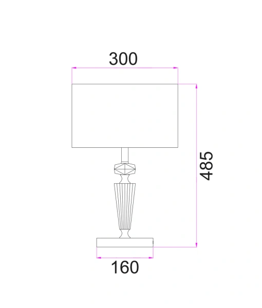 Table lamp CRISTALLO-T1 E27 WHT