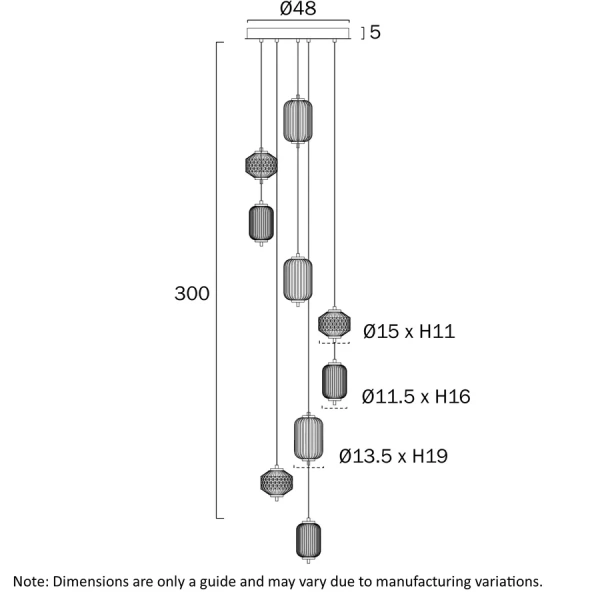 Pendant lamp Torso 9 D48 LED 50W 3K BK
