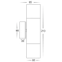 Wall light Tivah Silver 3CCT Up-Down HV1047GU10T IP65