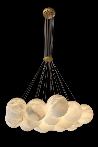 Pendant lamp Molina S19 Alabaster Spanish Marble G9 BRS