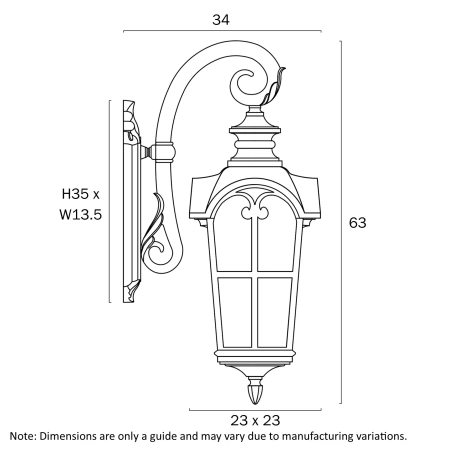 Wall light Shelton E27 H630 BLK