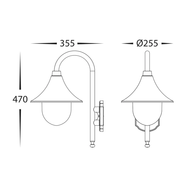 Wall Light Hove E27 8W HV3554W-BLK