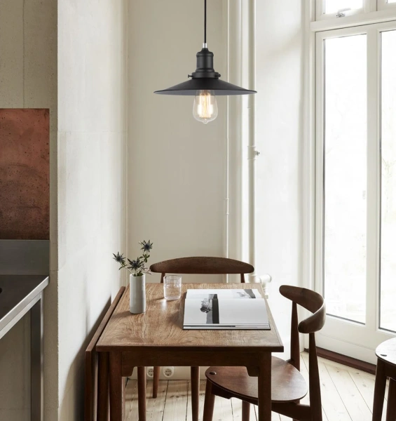 Pendant lamp Piatto E27 Small black