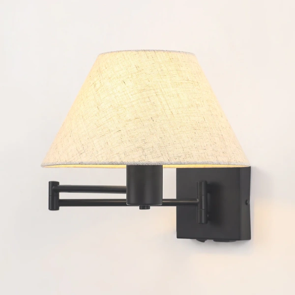 Wall lamp Elspet Swing Arm with charging ports BL