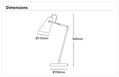 Table lamp Colton E27 BLK