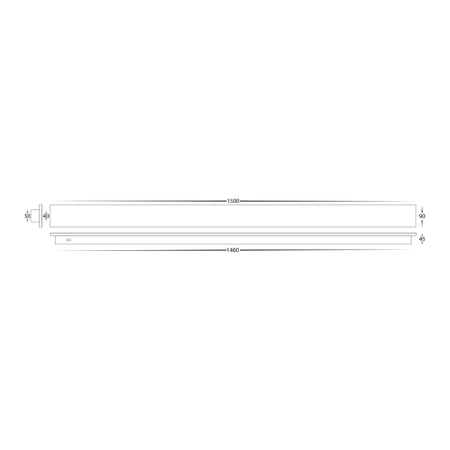 Wall light Barline Shadow LED 45W Tricol IP65 150cm WHT