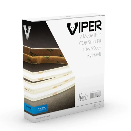Viper COB Dotless 10w Per Metre 2m LED Strip kit 5500k