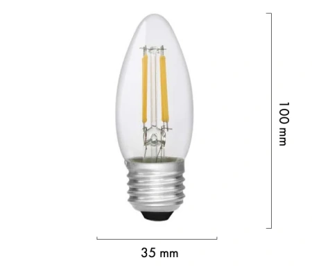 Globe Candle E27 LED Filament 4W 3000K Dim