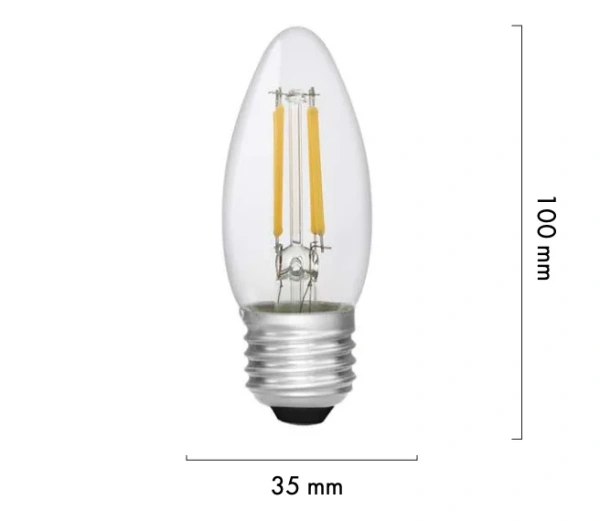 Globe Candle E27 LED Filament 4W 3000K Dim
