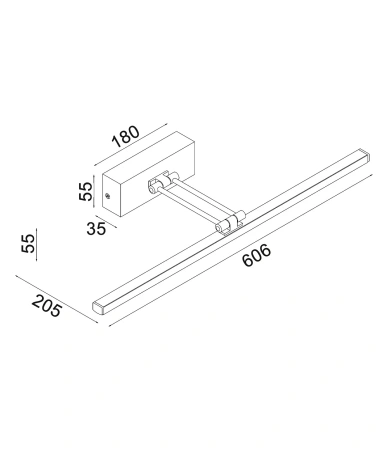 Wall light VANIDAD1L LED 20W 3CCT L606 BRS