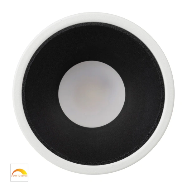 Recessed downlight Gleam WHT with BLK Insert Fixed Dim to Warm LED 9W IP54