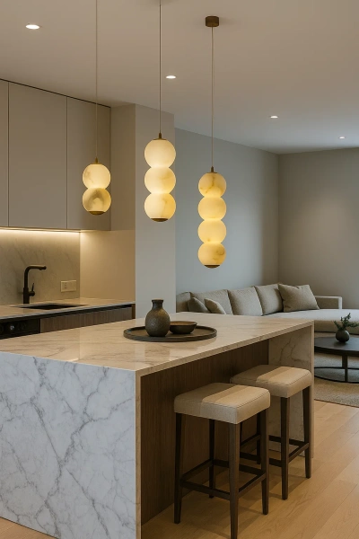 Pendant lamp Esco 3 Alabaster Spanish Marble LED 8W 3CCT BRS