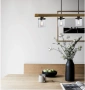 Pendant lamp METI Medieval Rustic Warm Chestnut Wood Bar 