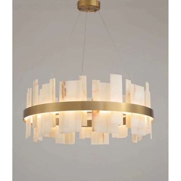 Pendant lamp Miragemas D60 Alabaster Spanish Marble LED 30W CCT Dim BRS