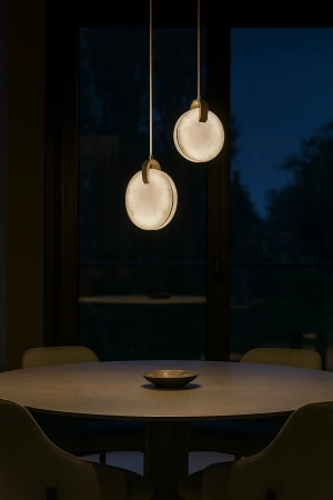 Pendant lamp Villastar 2 Alabaster Spanish Marble LED 12W CCT Dim BRS