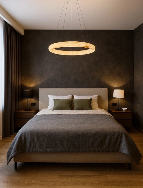 Pendant lamp Aragon P1 Alabaster Spanish Marble LED 30W CCT Remote BRS