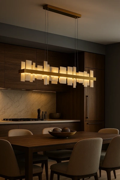 Pendant lamp Miragemas L120 Linear Alabaster Spanish Marble LED 38W CCT Dim BRS