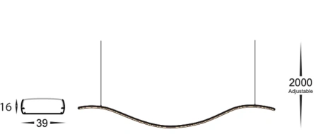Pendant lamp Wave WHT 1500 LED 50W CCT Dim
