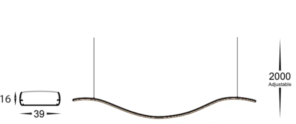 Pendant lamp Wave WHT 1500 LED 50W CCT Dim