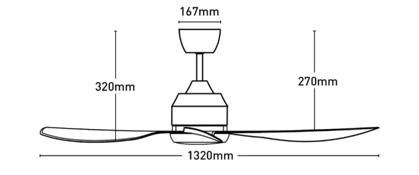 Ceiling fan Jota 4B DC with LED 18W D52 WH