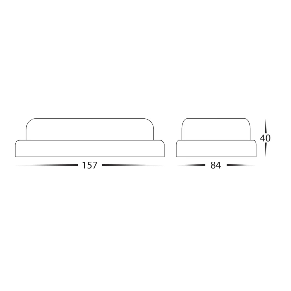 Wall or Ceiling light Muovi Oval Small HV3526T-WHT 5W TRI Colour Dimmable