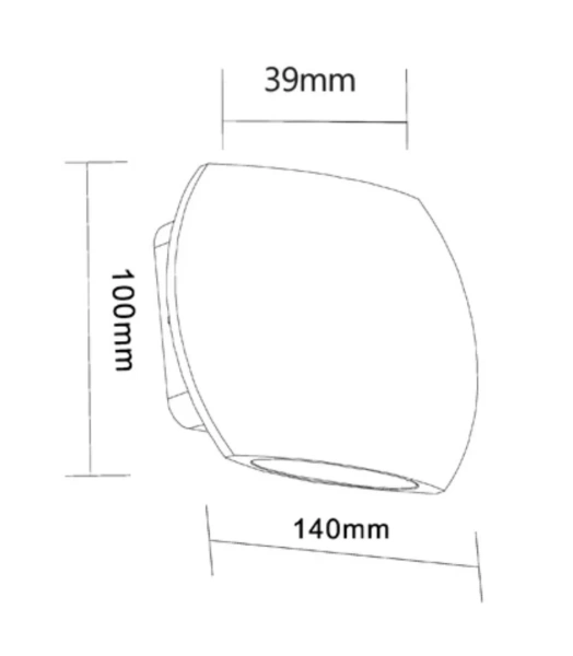 Wall light REMO 2 LED Exterior Curved Up-Down IP54