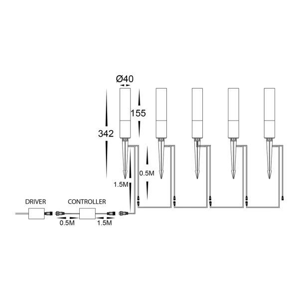 Spike light Akril 5 light kit CCT 15W WiFi BLK