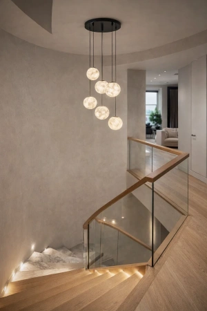 Pendant lamp Molina S6 Alabaster Spanish Marble G9 BLK