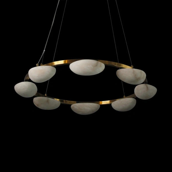 Pendant lamp Miraflores Alabaster Spanish Marble D80 LED 40W CCT Dim BRS