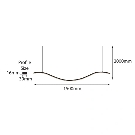 Pendant lamp Wave WHT 1500 LED 50W CCT Dim