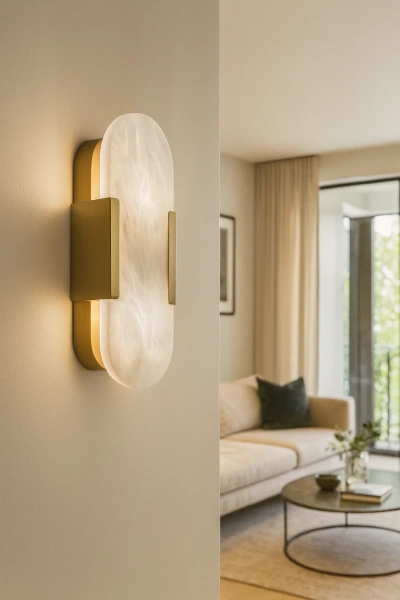 Wall light Lazata W1 Alabaster Spanish Marble G9 BRS