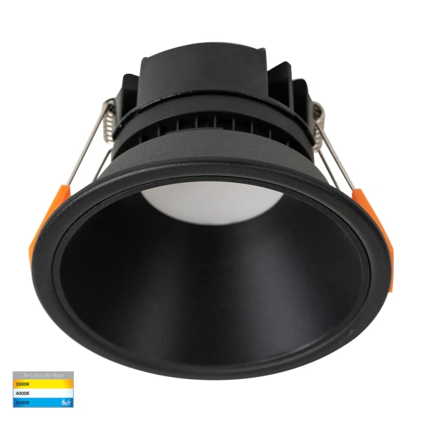 Recessed downlight Gleam BLK with BLK Insert 3CCT Fixed Deep LED 9W IP54