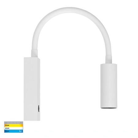 Wall light Lesen single with flexible arm 3CCT 3W WHT