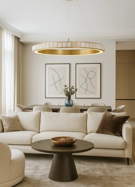 Pendant lamp Capella Alabaster Spanish Marble D100 LED 70W CCT Dim BRS