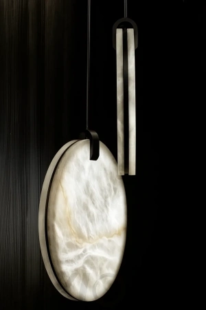 Pendant lamp Villastar 12 Alabaster Spanish Marble LED CCT Dim BLK