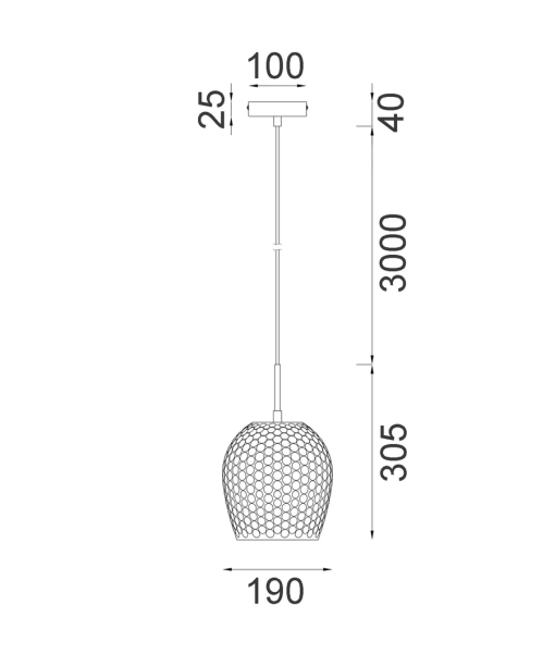 Pendant lamp Fossetta 2 E27 D19 SM