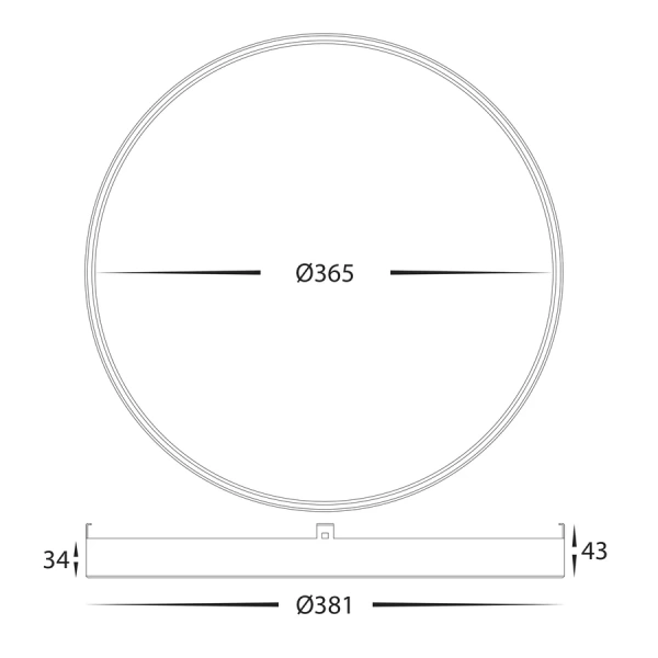 Ceiling lamp Auster LED 36W 5CCT D38 HV5865 BLK