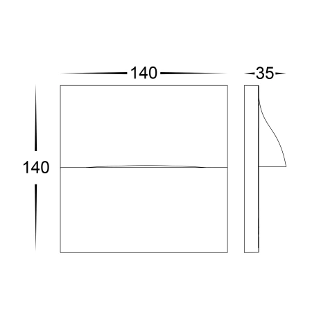 Wall light Lisca 3W 3CCT 240V SQUARE LED BLK
