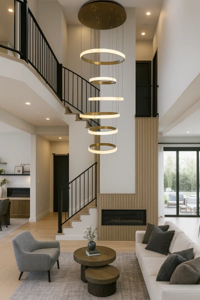 Pendant lamp Sky Rings Alabaster Spanish Marble LED 260W BRS