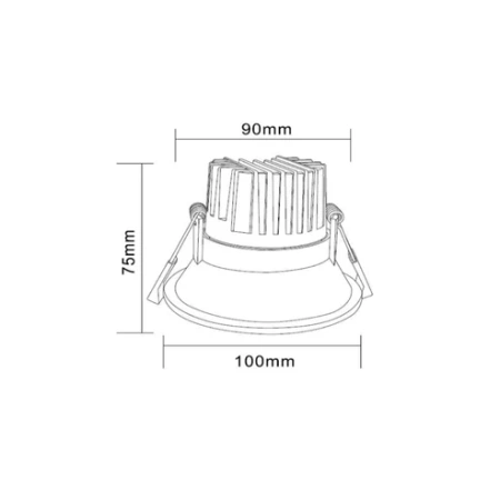 Recessed Downlight Infinite 220 COB LED 12W 3CCT BLK
