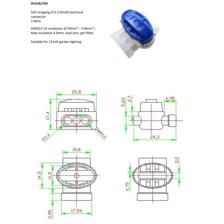 GEL Connectors for garden lights Twin pack 12V-24V
