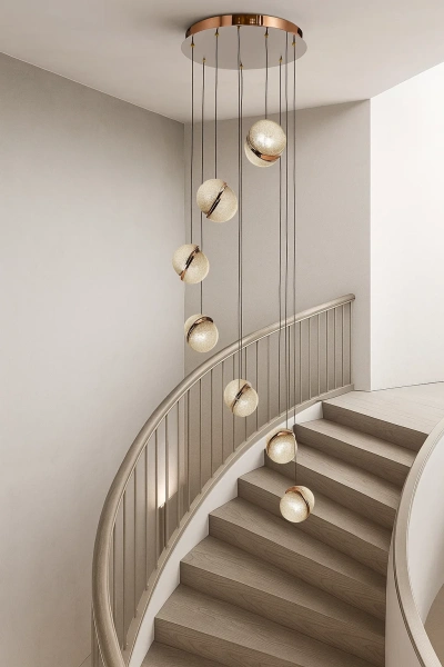 Pendant lamp Saturn 7 LED 40W CCT Dim D42 Rose Gold remote